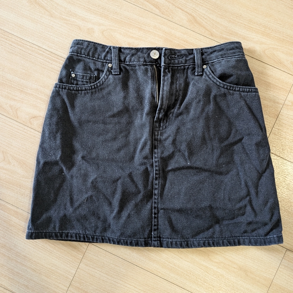 Black Denim Skirt